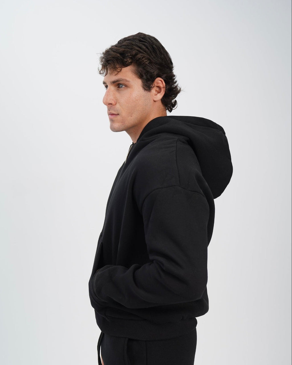 Unisex zip up hoodie black