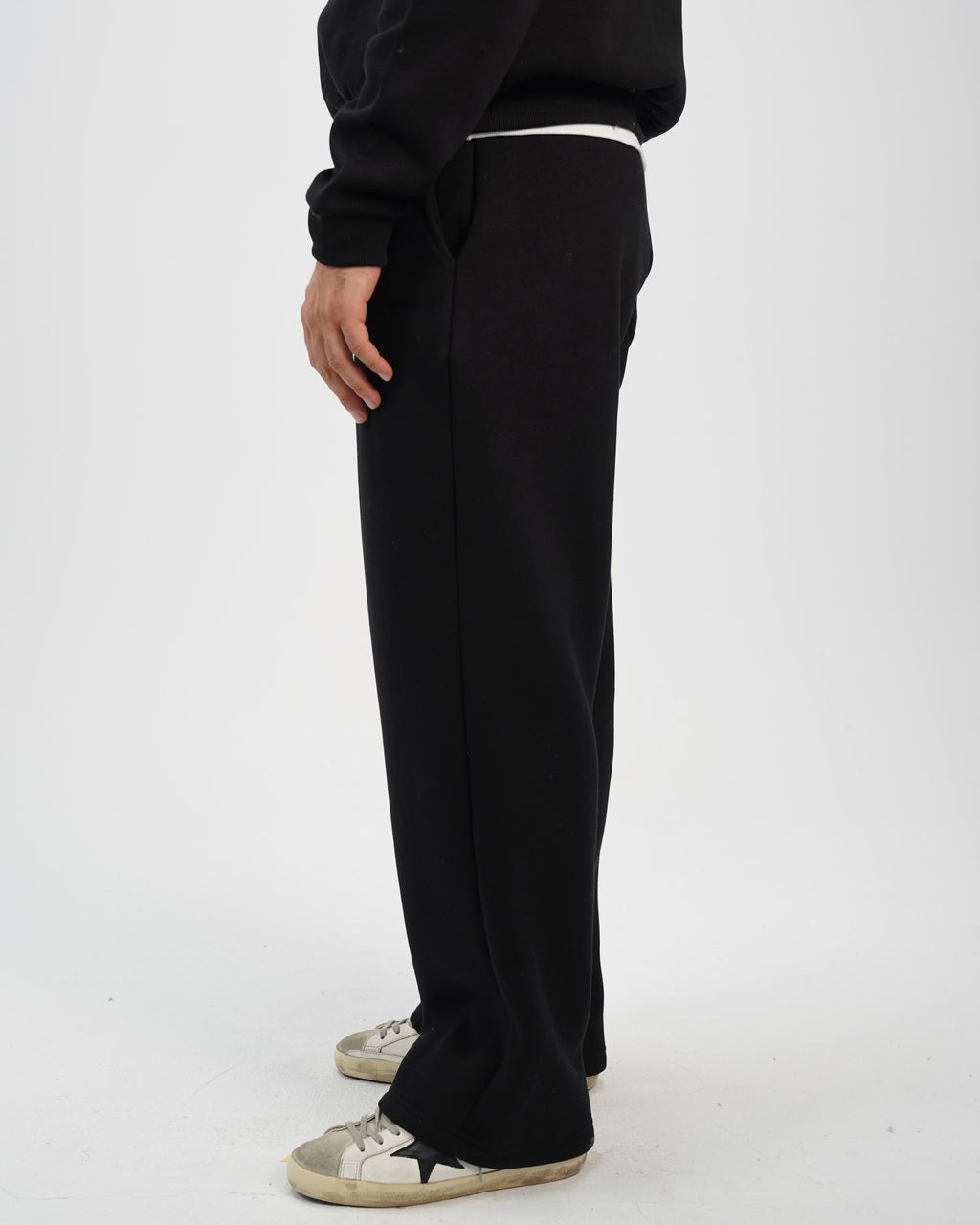 Unisex wide leg sweatpants Black