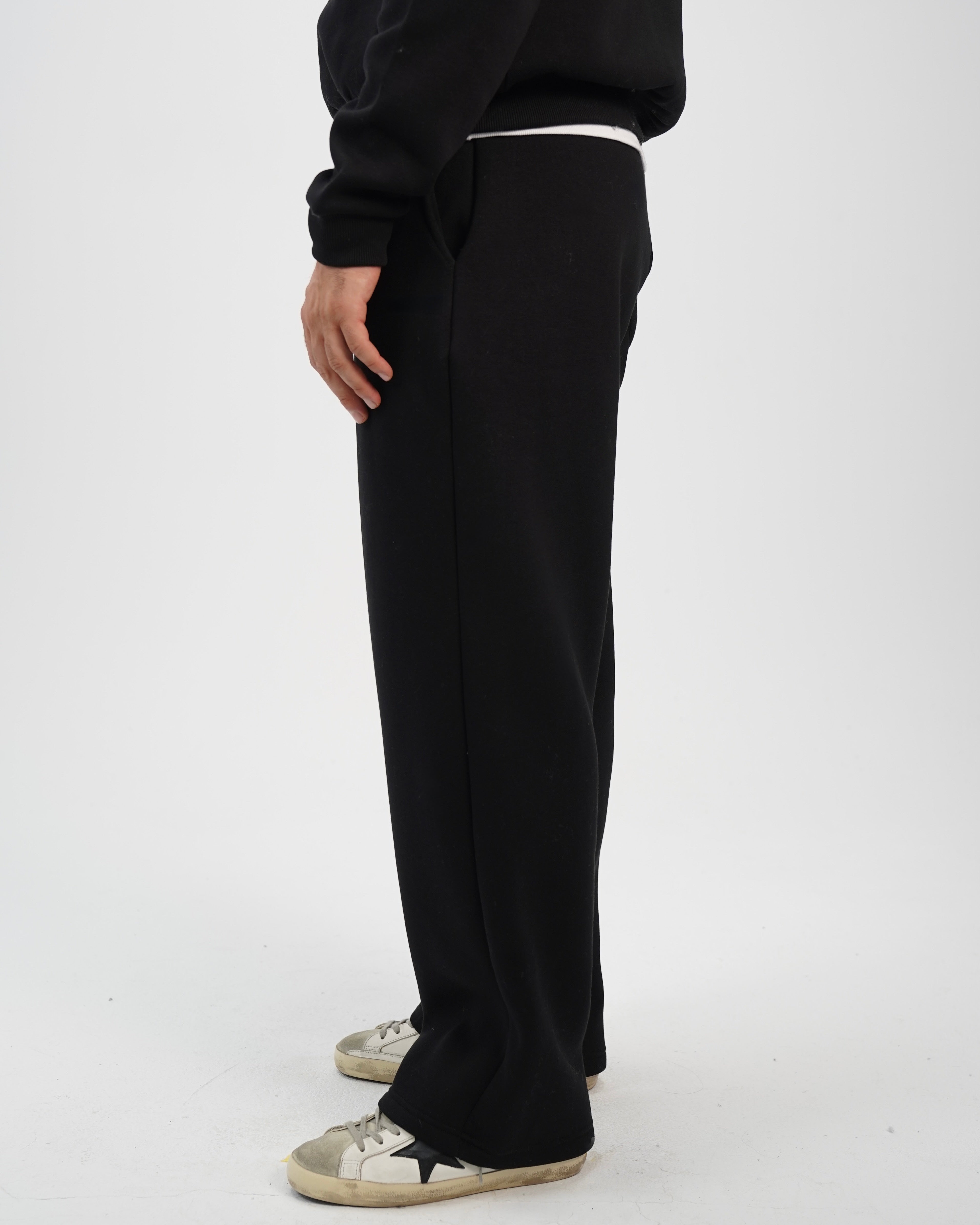 Unisex wide leg sweatpants Black