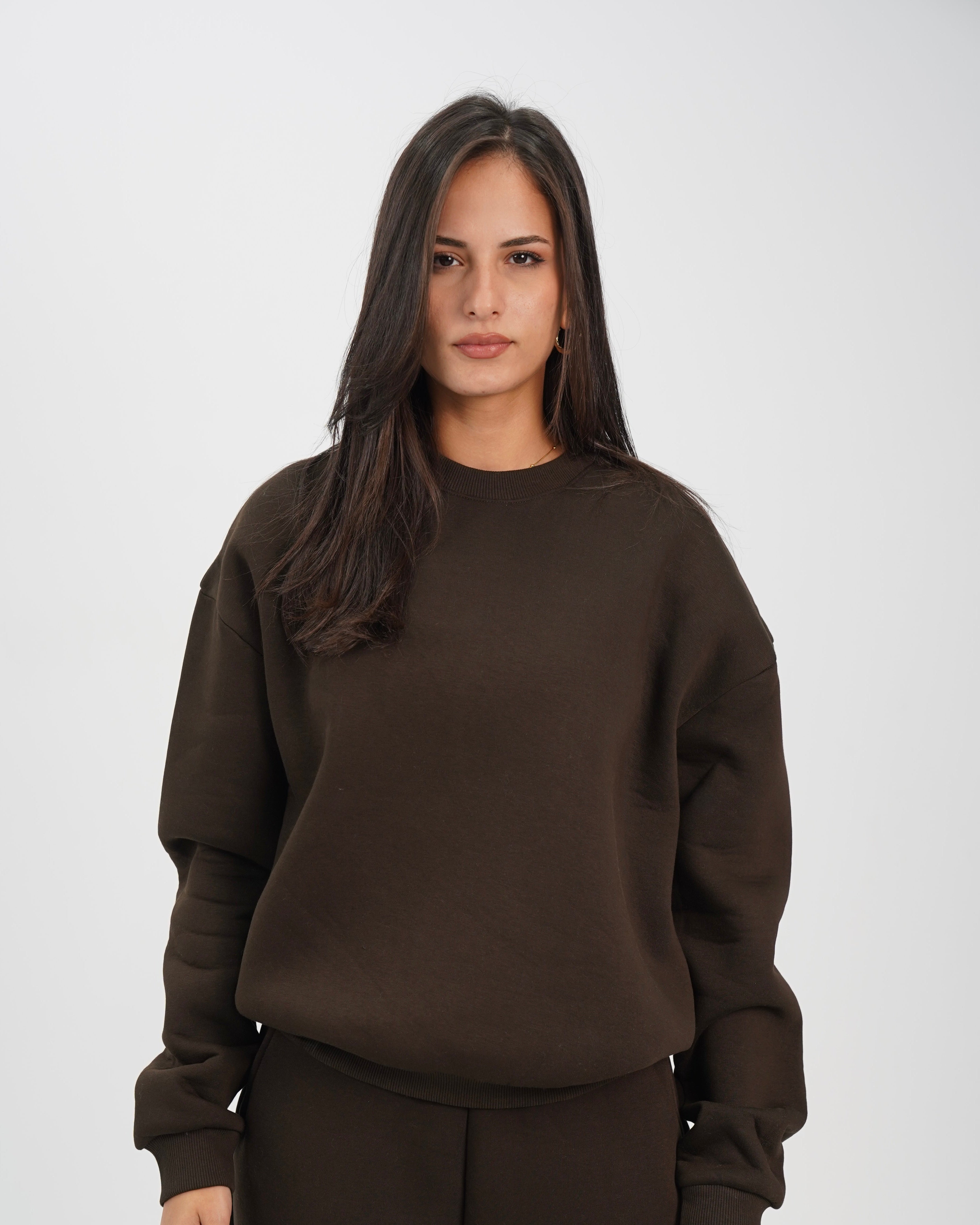 unisex crewneck brown