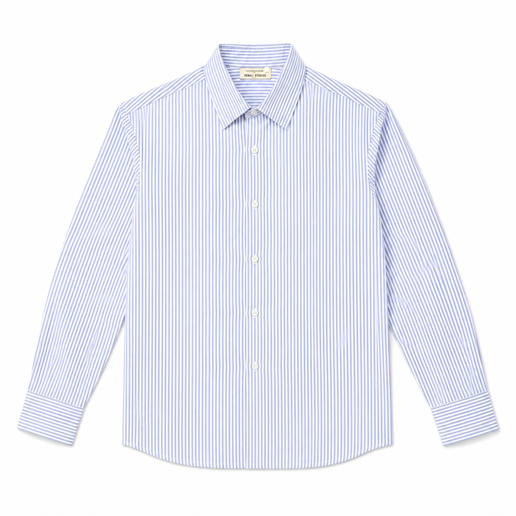 Long Sleeve Blue Striped Shirt