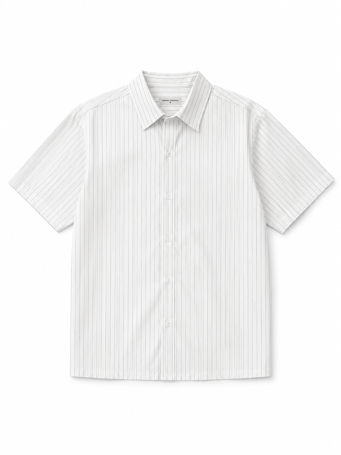 Short Sleeve White Striped Shirt