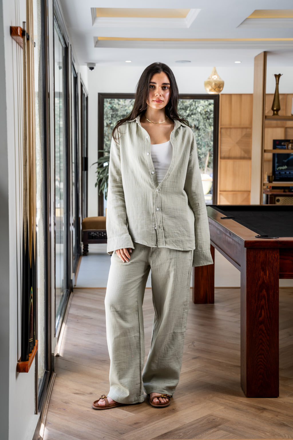Olive Linen Shirt