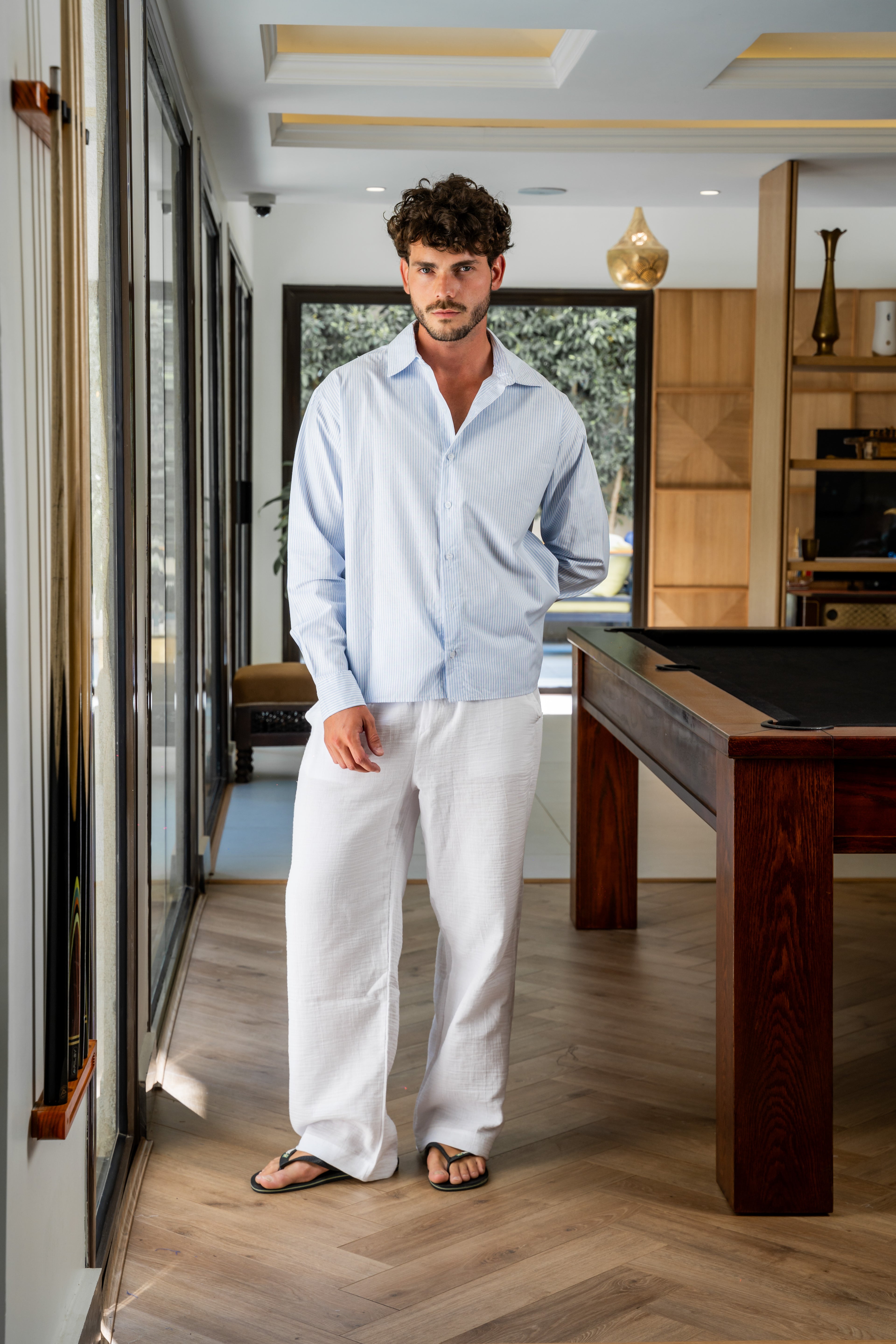 Long Sleeve Blue Striped Shirt