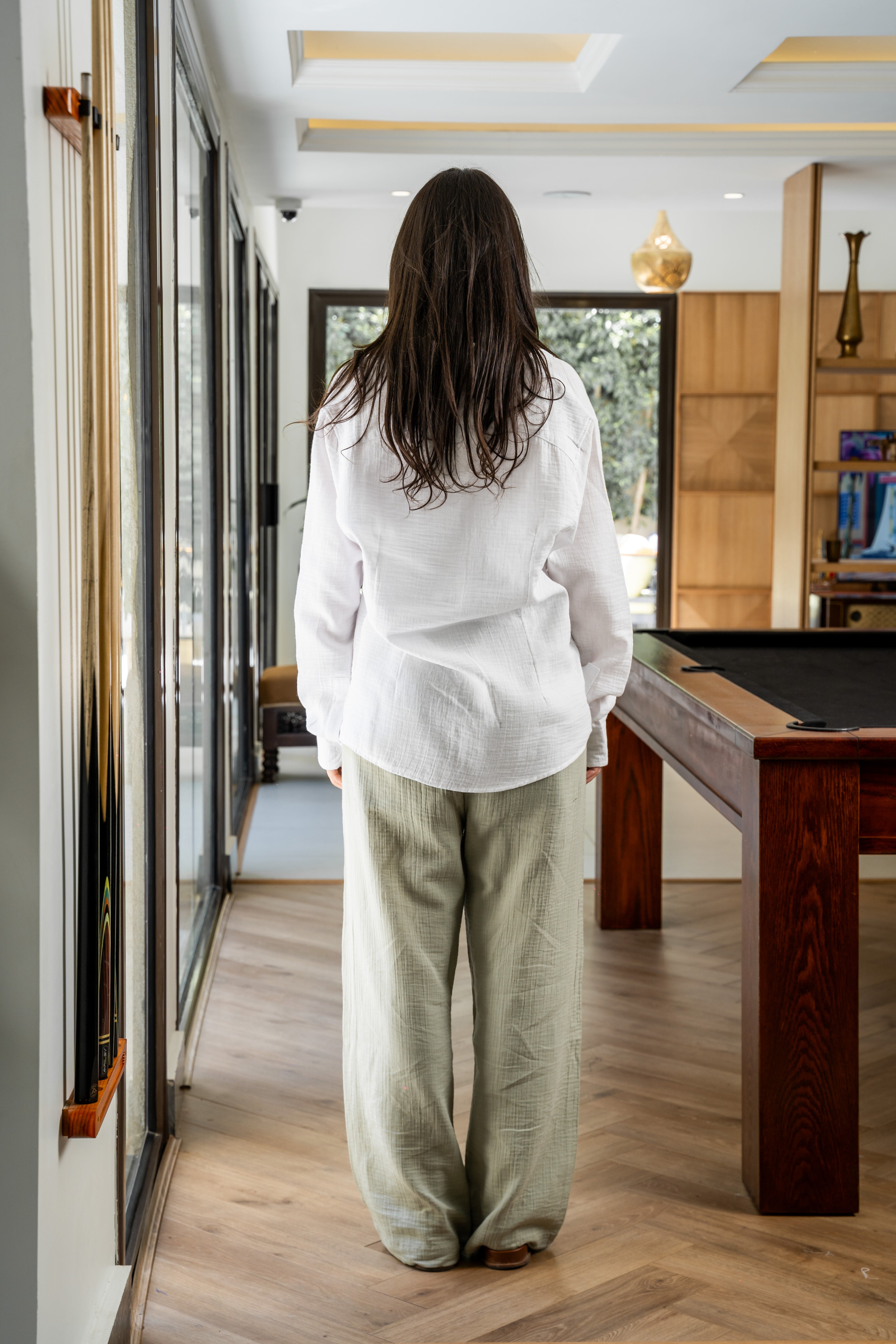 Olive Linen Pants