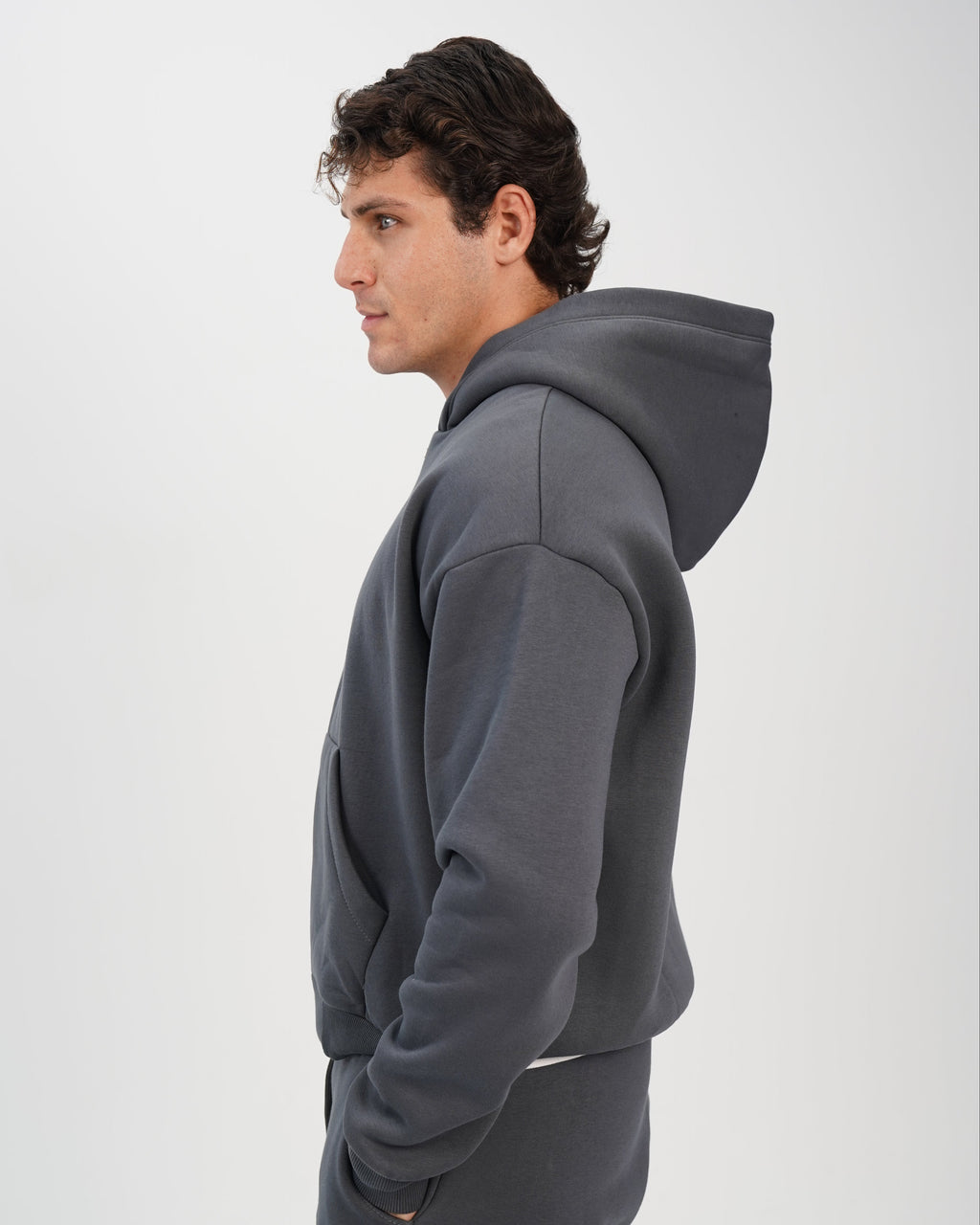Unisex zip up hoodie charcoal