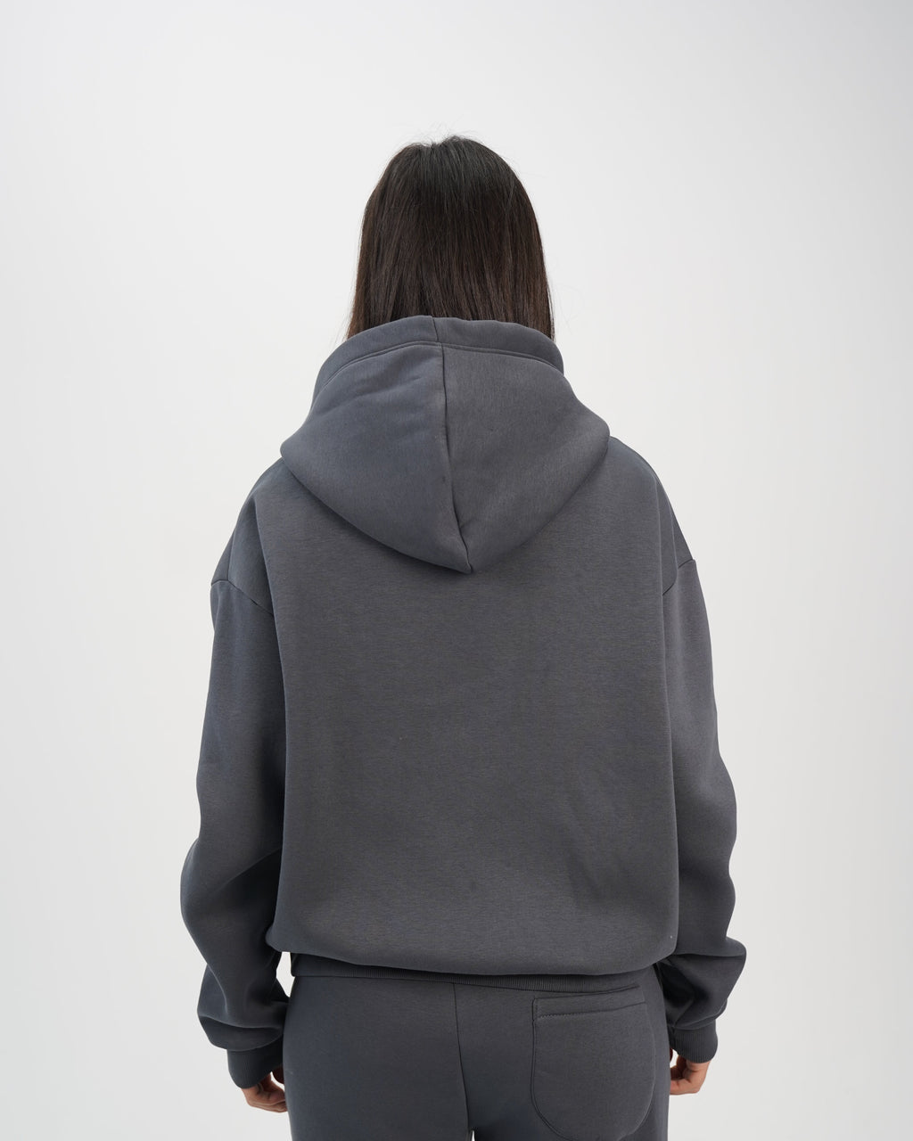 Unisex zip up hoodie charcoal