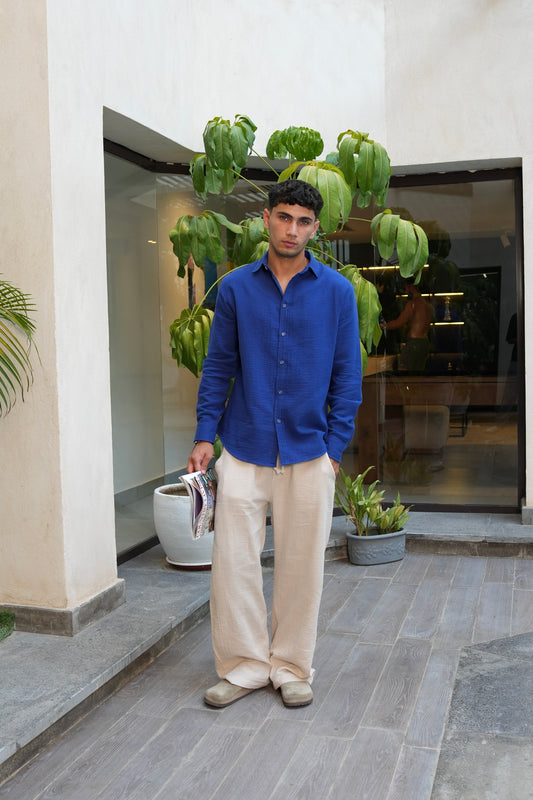 BLUE LINEN SHIRT