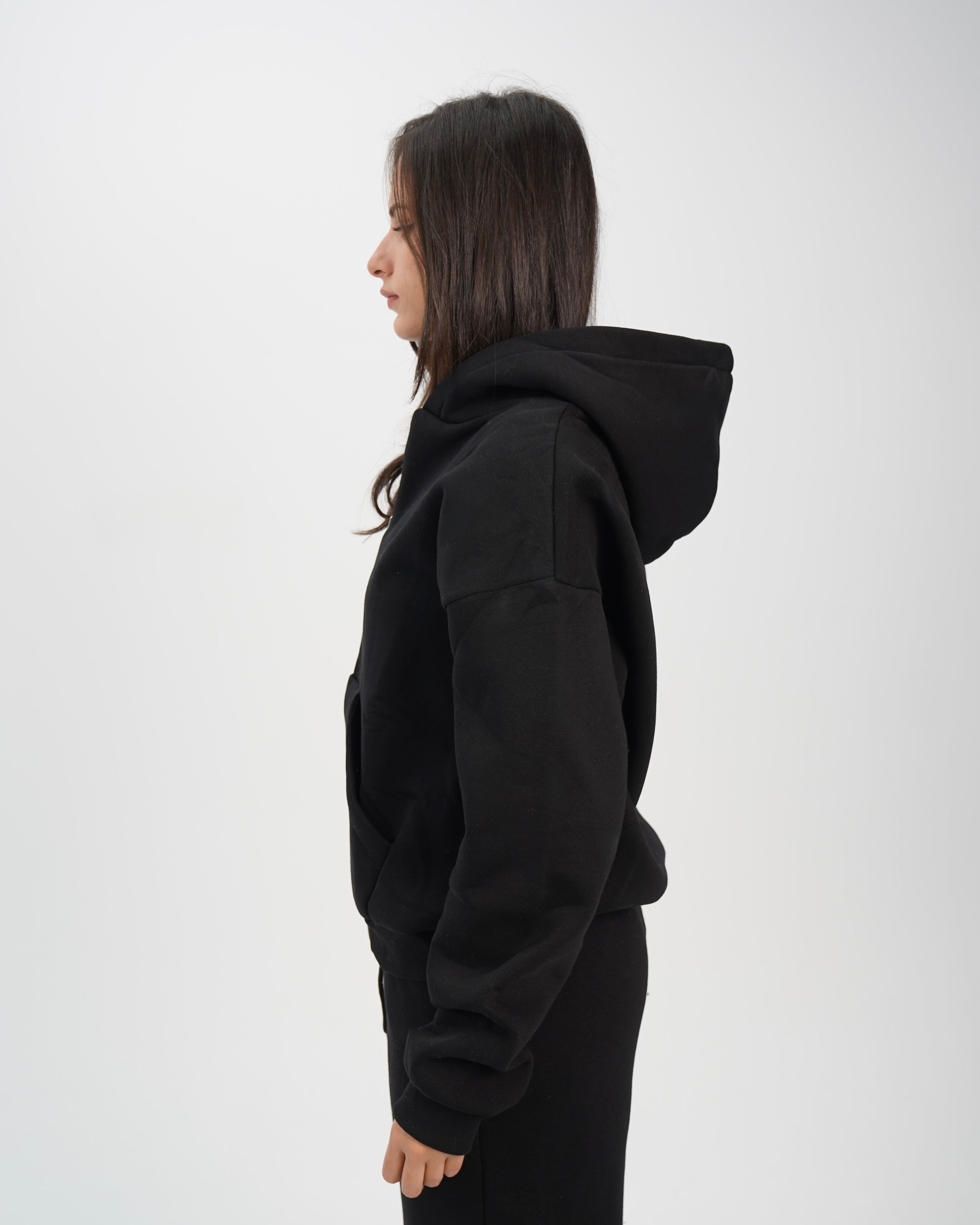 Unisex zip up hoodie black