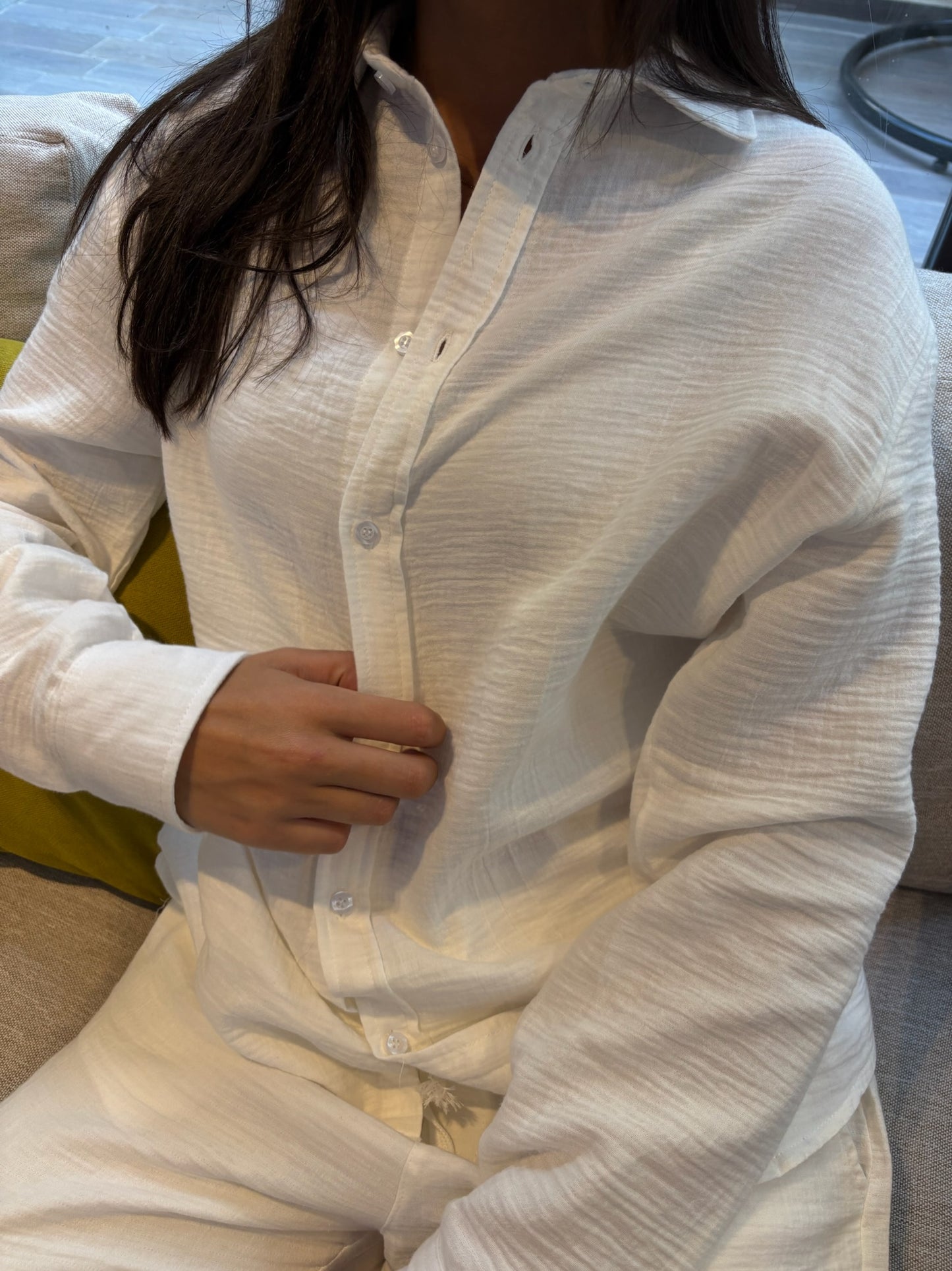 WHITE LINEN SHIRT