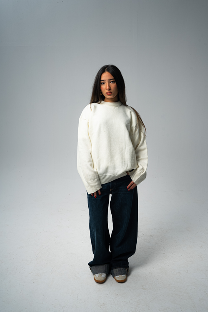 Knitted Crewneck in Cream